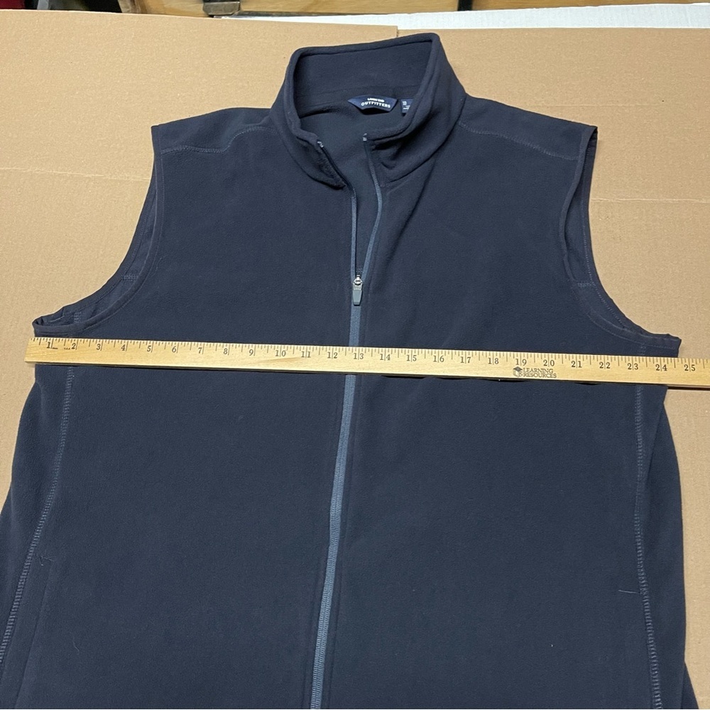 Lands End Outfitters Men’s Size XL Vest Navy Blue Fleece Full Zip - Picture 5 of 7